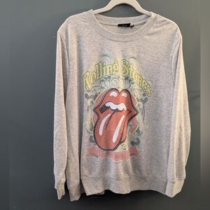 Gray Rolling Stones Graphic Sweatshirt Unisex Size 2X EUC